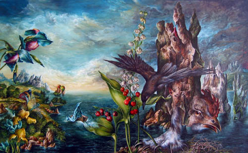 Dietrich Schuchardt - Passage to the Underworld - 2006 gouache on board painting